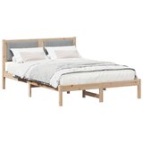  Krevetni okvir s tapiciranim uzglavljem Svijetlo siva Smeđa 140 x 190 cm | Shoptok.si
