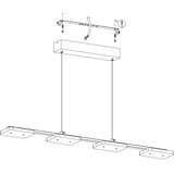 Eglo cartama visilica/4, led, 4x4,5w, krom/plastika kocke | shoptok.hr