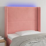  LED uzglavlje ružičasto 93x16x118/128 cm baršunasto | shoptok.hr