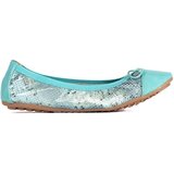 Shelvt Blue ballerinas with a snakeskin pattern and a bow | Shoptok.si