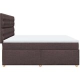 vidaXL Box spring postelja z vzmetnico temno rjav 200x200 cm blago, (21307657) | Shoptok.si