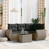  The Living Store Vrtna sedežna garnitura 5-delna z blazinami siv poli ratan - Vrtna Sedežna Garniture, (21455114) | Shoptok.si