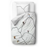 Butter Kings Bijela posteljina za krevet za jednu osobu od pamučnog satena 140x200 cm Mountain Climbing -