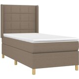  Krevet box spring s madracem LED smeđesivi 80 x 200 cm tkanina | shoptok.hr