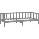  Dnevni ležaj s madracem 90 x 200 cm sivi od masivne borovine | Eponuda.com