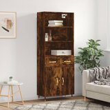  Visoka komoda dimljeni hrast 69,5x34x180 cm konstruiranog drva | shoptok.hr