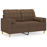 Maison Chic kavč - Sofa - Kanape dvosed z blazinami rjav 120 cm blago, (21727132) | Shoptok.si