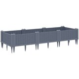  Vrtna sadilica s klinovima siva 125 x 40 x 28 5 cm PP | shoptok.hr