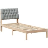  Posteljni okvir z oblazinjenim vzglavjem Rjava 75 x 190 cm, (5000084095) | Shoptok.si