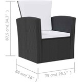  8-dijelna vrtna garnitura od poliratana s jastucima crna | shoptok.hr