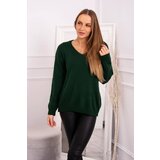 Kesi V-neck sweater dark green Cene