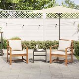  Stolica 2 Komad Smeđa i krem 65 x 60 x 76,5 cm Čvrsto teak drvo | shoptok.hr