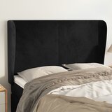  Uzglavlje s ušima crno 147x23x118/128 cm baršunasto | shoptok.hr