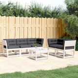  5-dijelni set vrtnih sofa s jastucima bijeli masivna borovina | shoptok.hr