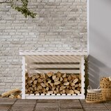 Stalak za drva za ogrjev bijeli 108x73x79 od masivne borovine | shoptok.hr