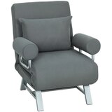  Fotelja na razvlačenje tapecirana stolica pretvara se u krevet za goste ergonomska tamno siva Cijene
