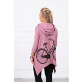 Kesi Sweatshirt with cycling print dark pink Cene
