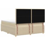 LED okvir za krevet s madracem Krem 140 x 190 cm Tkanina - Krem 140 x 190 cm Dizajn linija | shoptok.hr