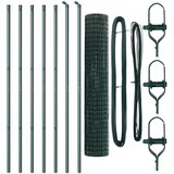 vidaXL Euro Ograda s 7 Stabljikama 1.5x10 m Galvanizirana Čelik Zelena | shoptok.hr