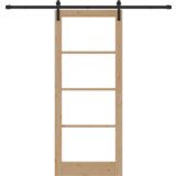 vidaXL Drsna vrata s kompletom opreme 'ORKDAL'86x211 cm, Notranja vrata z steklom 'ORKDAL'86x211x4 cm trdnega borovega lesa | Shoptok.si