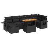 Maison Chic Seti vrtnega pohištva - Vrtna garnitura - Vrtni pohištvo set 8-delna z blazinami črn poli ratan, (21800970) | Shoptok.si