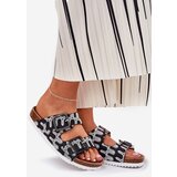 S. BARSKI Women's Slippers With Buckles And Glitter Black S.Barski | Shoptok.si