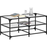  Stolić s prozirnom staklenom površinom 98,5x50x45 cm čelik | shoptok.hr