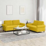  2-dijelni set sofa s jastucima žuti baršunasti | Eponuda.ba