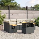  7-dijelni set vrtnih sofa od poliratana s jastucima crni | shoptok.hr
