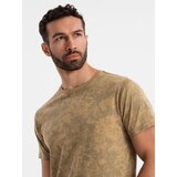 Ombre Men's patterned cotton short-sleeved T-shirt - olive | Shoptok.si