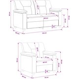  Set sofe 2 pcs Crna Umjetna koža | shoptok.hr