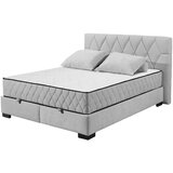 MID.YOU POSTELJA Z VZMETNICO 160 cm x 200 cm , tekstil, leseni material svetlo siva | Shoptok.si