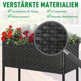  Povišena gredica cvjetna kutija duboka polica metalni okvir/poli ratan 70 x 30 x 70 cm tamnosmeđa | shoptok.hr
