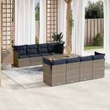  9-dijelni set vrtnih sofa od poliratana s jastucima sivi Siva 62 x 62 x 69 cm | shoptok.hr