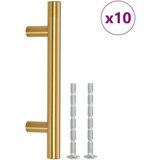  Ručke za ormarić 10 kom zlatne 64 mm od nehrđajućeg čelika | shoptok.hr