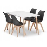 Stolna Garnitura ADRIA 120x80 Bijela + 4 Crne Stolice | shoptok.hr