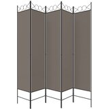 Sobna pregrada s 5 panela antracit 200 x 200 cm od tkanine | shoptok.hr