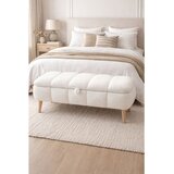 Hanah home Sara tapacirana klupa s prostorom za odlaganje 90 × 45 × 35 cm, bela Cene
