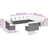  13-dijelni set vrtnih sofa s jastucima poliratan crni | shoptok.hr