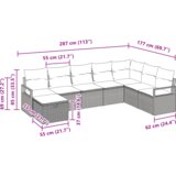  Set vrtne garniture od 8 dijelova sa svjetlosivim jastučićima od poli ratana | shoptok.hr