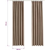  Zavjese za zamračivanje s kukama 2 kom smeđe-sive 140 x 175 cm | shoptok.hr
