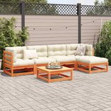  6-dijelni set vrtnih sofa s jastucima voštano smeđi od borovine | shoptok.hr