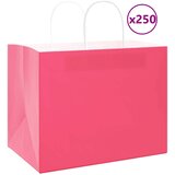  Papirnate vrećice 250 kom s ručkama ružičaste 32x22x24 cm | shoptok.hr