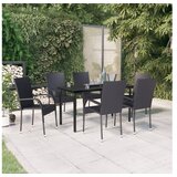  7-dijelni vrtni blagovaonski set crni | shoptok.hr