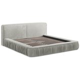 Makamii Svijetlo sivi tapecirani bračni krevet s prostorom za odlaganje s okvirom od letvica 140x200 cm Keoni - | shoptok.hr