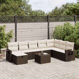 vidaXL 9-dijelni set vrtnih sofa s jastucima poliratan smeđi | shoptok.hr