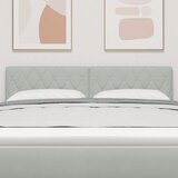 vidaXL Vzglavje s kristalnimi gumbi, oblazinjeno, svetlo sivo, 140 cm, žamet | Shoptok.si