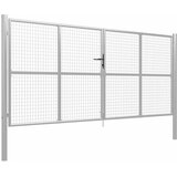  Vrtna vrata od pocinčanog čelika 400x150 cm srebrne boje | shoptok.hr