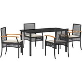  Vrtni set za objed s jastukom 5 pcs Crna Ratan | Eponuda.com