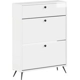  Ormar za cipele BREDA 78 x 24 x 103 cm Konstruirano drvo - Bijela visokog sjaja | shoptok.hr